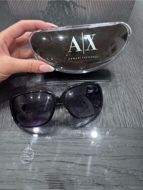 Armani Exchange Black Oversized Gradient Sunglasses